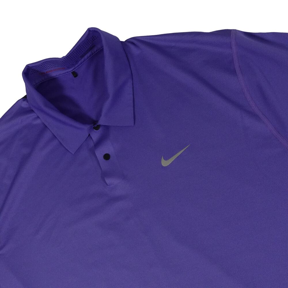 Nike Tiger Woods Collection Purple Striped Back Golf Polo Shirt Men's XXL